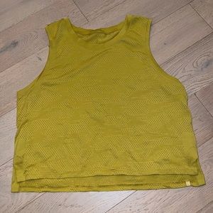 Lululemon Train to Be Tank Dot Camo Yellow Pear Women Size 10